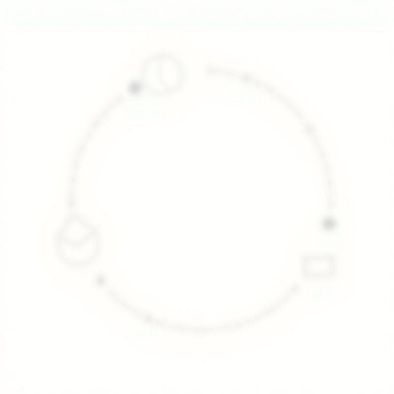 事業と連動する知財戦略の循環を表す、円形のフロー図。創出、保護、活用、防衛の4つのステップが連動している。